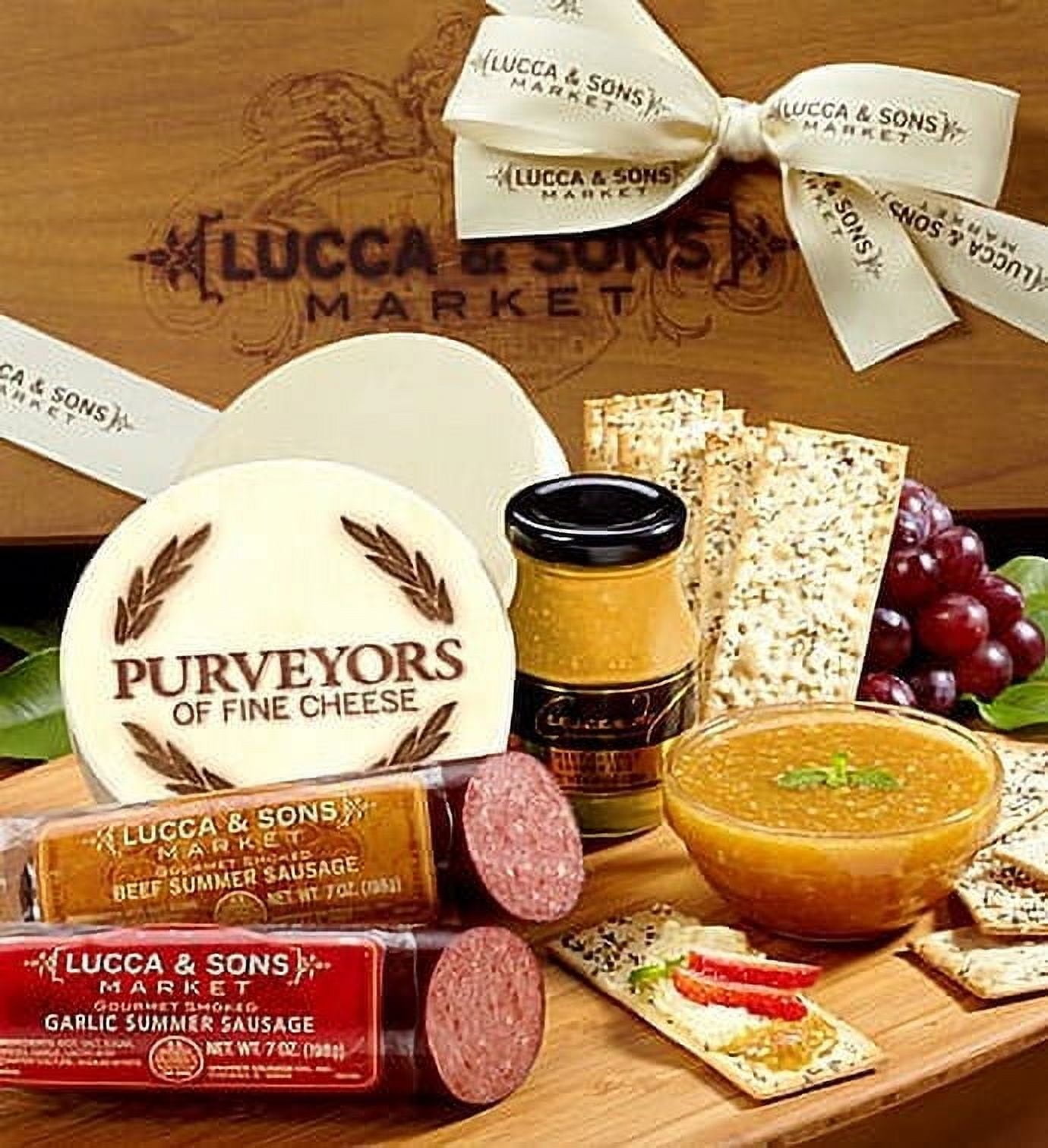 1800BASKETS GreatFoods Lucca & Sons Sausage & Cheese Gift Box