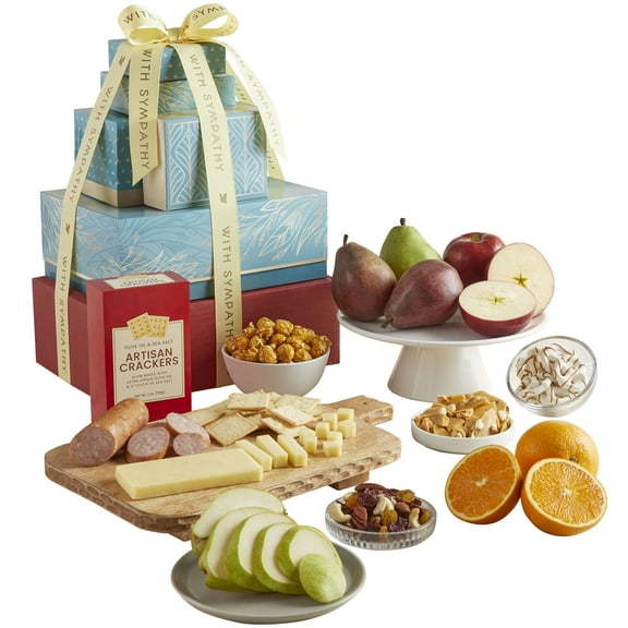 GreatFoods Sympathy With Love & Support Deluxe Fresh Fruit Tower condolence gift, gourmet food gift, sympathy gift
