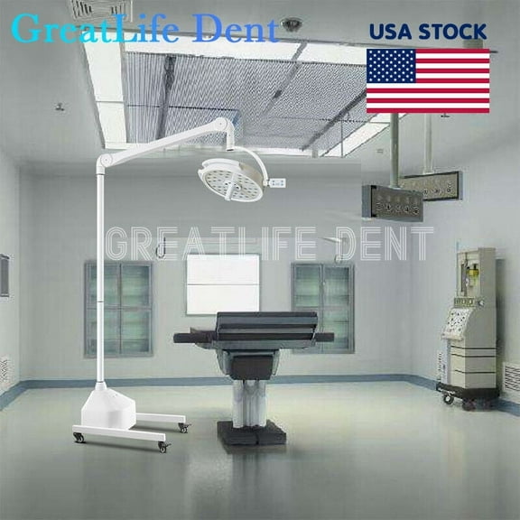GreatLife Dent USA Stock 108 W 36 Leds 100000Lux Shadowless Surgical Medical Exam Floorstanding Movable Light Lamp