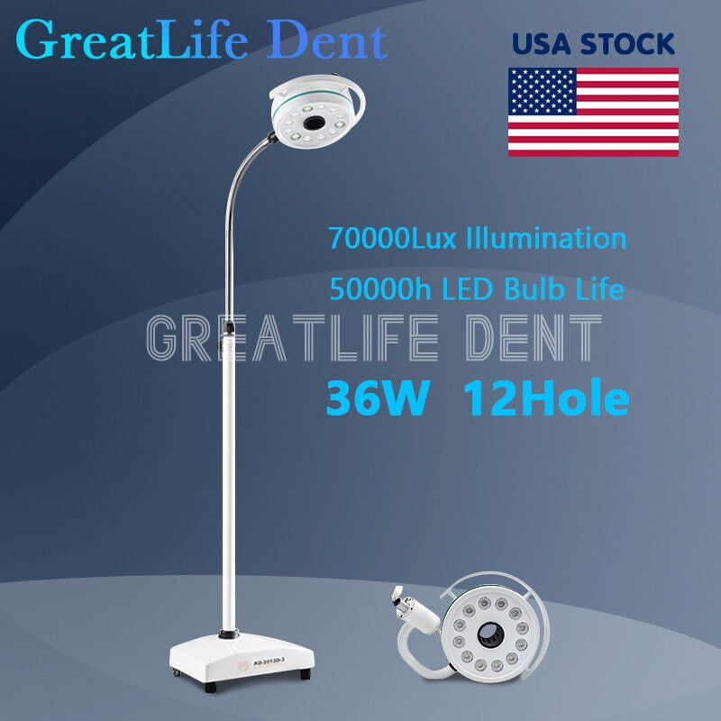 GreatLife Dent USA Stock 36W 12Led Mobile Examination Light Shadowless Surgical Medical Lamp Operating FDA