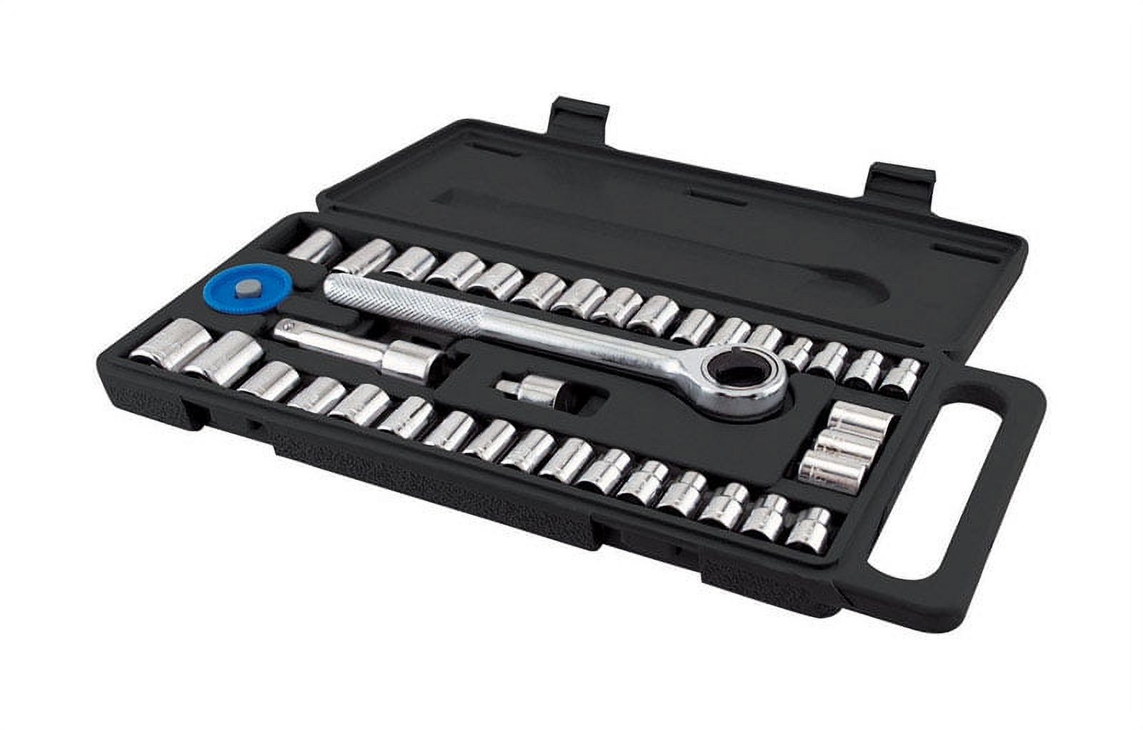 GreatNeck 1/4 in. drive Metric and SAE 6 Point Socket Wrench Set 40 pc. - image 1 of 2