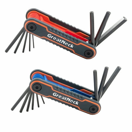 GreatNeck 2 Piece Folding Hex Key Set