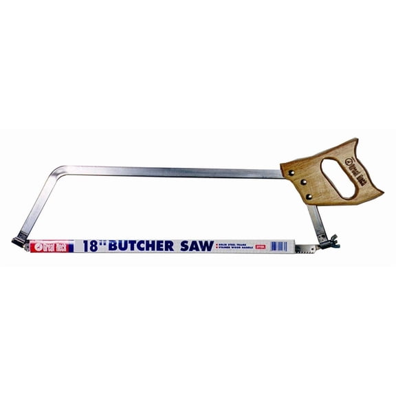 GreatNeck BUS18 Bone Saw 18 Inch, Game and Meat Saw, Solid Steel Frame, High Carbon Blade, Hardwood Handle, Meat Processing Equipment