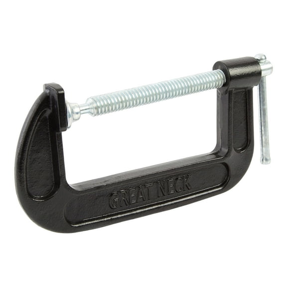 GreatNeck Cast Iron C-Clamp, Black, 5 inch