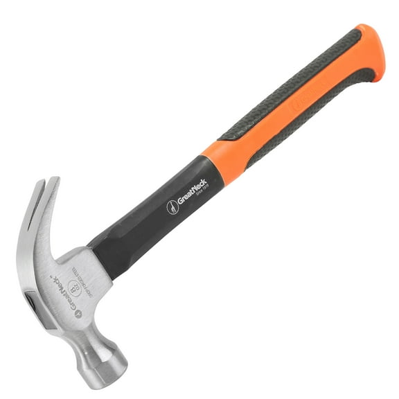 GreatNeck Curved Claw Hammer with Fiberglass Handle, 8 oz