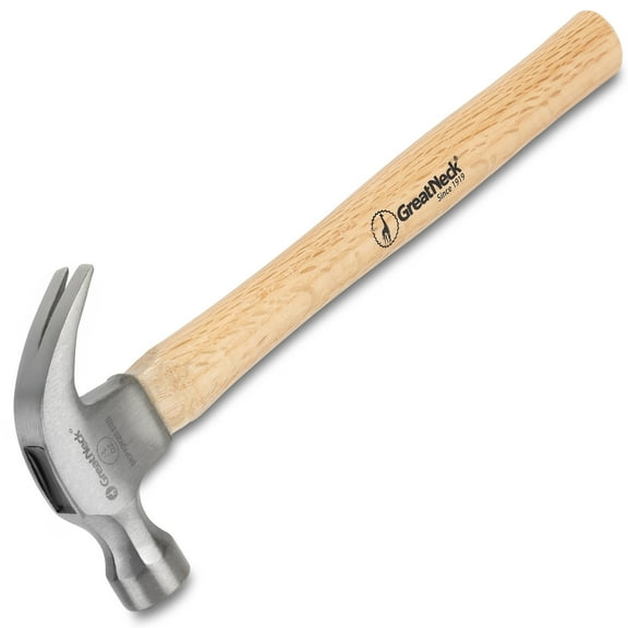 GreatNeck Curved Claw Steel Hammer with Hardwood Handle, 8 oz