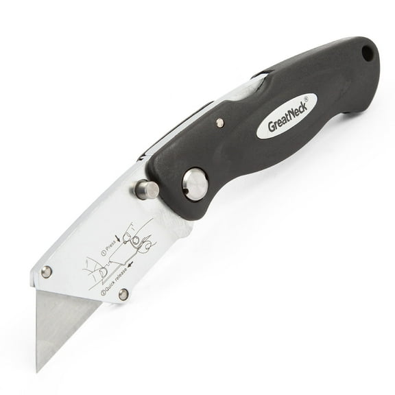 GreatNeck Folding Utility Knife, Black