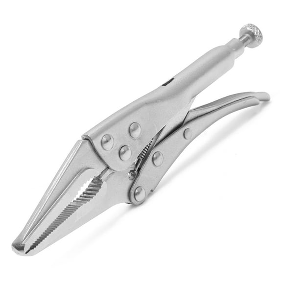 GreatNeck Long Nose Locking Pliers, Steel, 6.5 inch