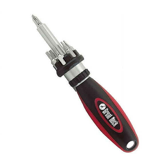 GreatNeck Multi-Bit Ratcheting Screwdriver, 7 Bit Set