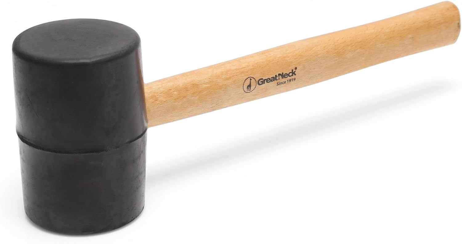GreatNeck RM8 Gummihammer – Mit Holzgriff, 8 Unzen Kopf, Für Schonendes Schlagen