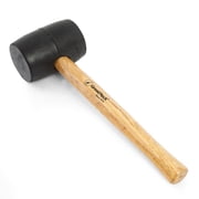 GreatNeck Rubber Mallet with Hickory Handle, Black, 16 oz