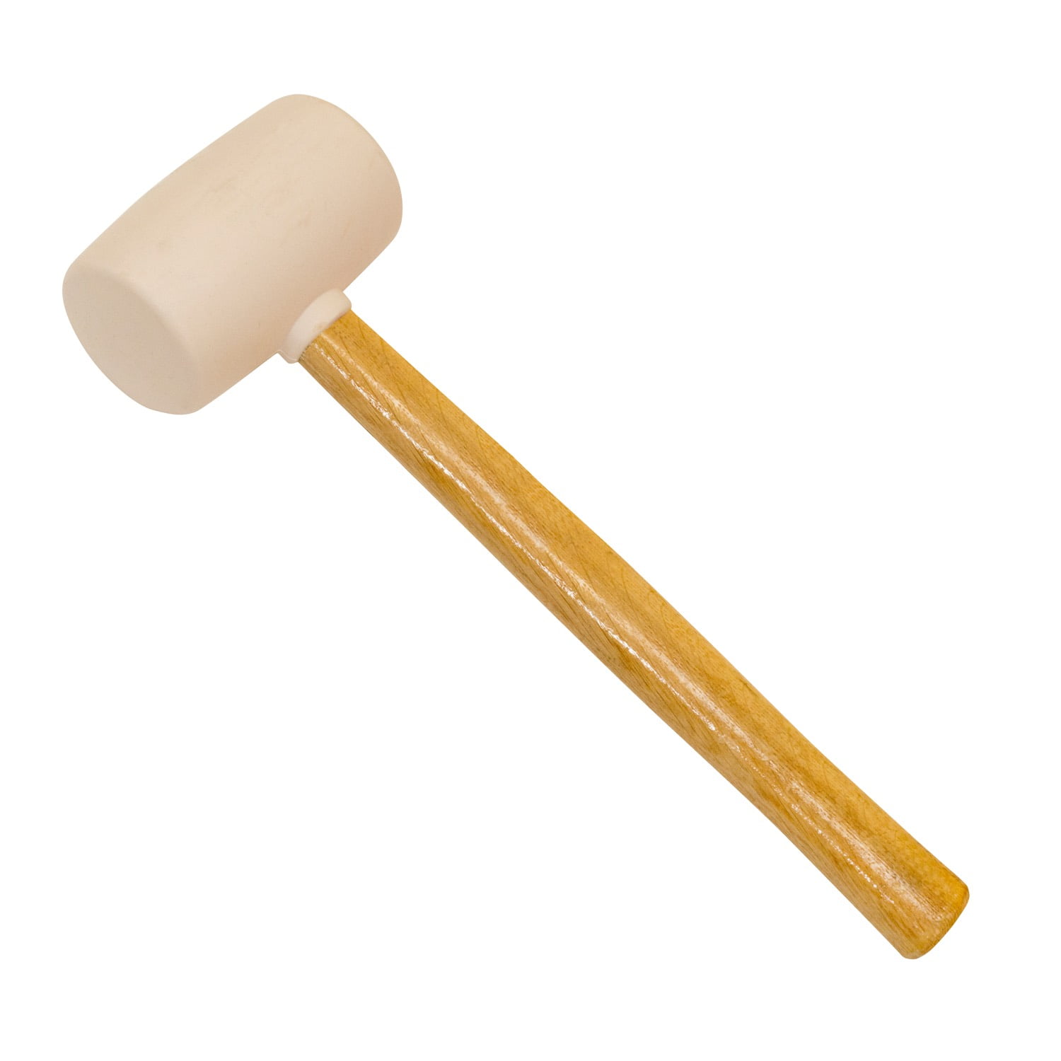 GreatNeck Rubber Mallet with Hickory Handle, White, 16 oz