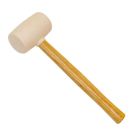 GreatNeck Rubber Mallet with Hickory Handle, White, 16 oz