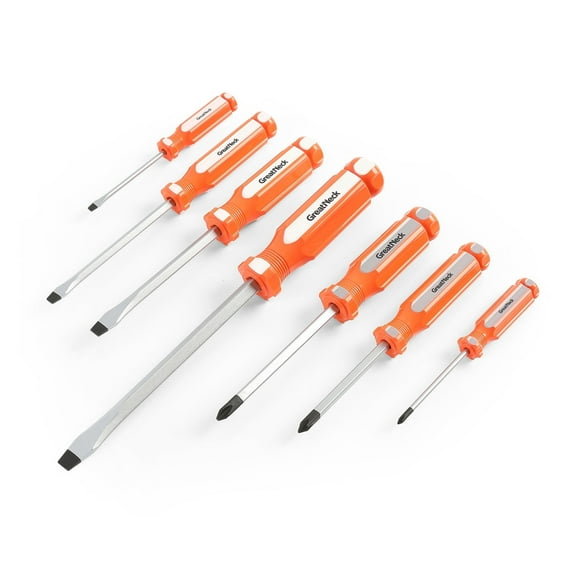 GreatNeck Screwdriver Set, Magnetized Tips, Chrome Vanadium Steel, 7 Piece Set