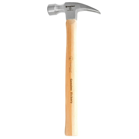 GreatNeck Steel Framing Hammer with Hickory Handle, 24 oz