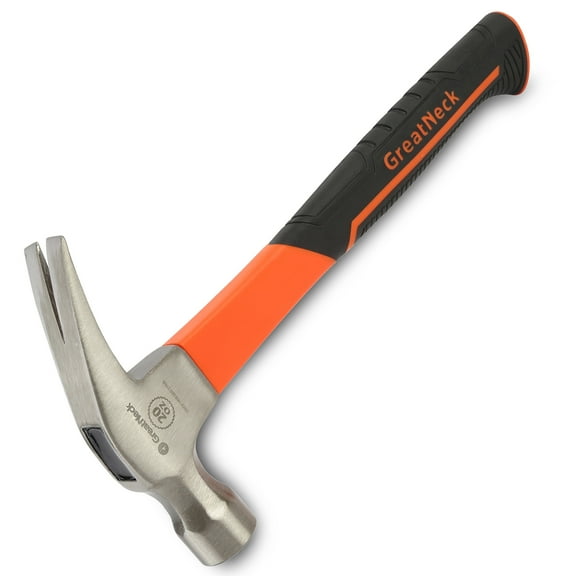 GreatNeck Straight Claw Hammer with Fiberglass Handle, 20 oz