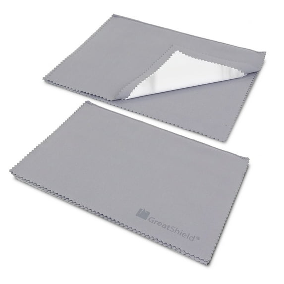 GreatShield Double-Sided Professional Jewelry Cleaning Cloth (2-Pack), 4-Ply Multi-Layer Polishing Cloth 20x28cm, Eco Friendly Pure Cotton for Sterling Silver, Gold, Platinum, Brass, Copper, Diamond