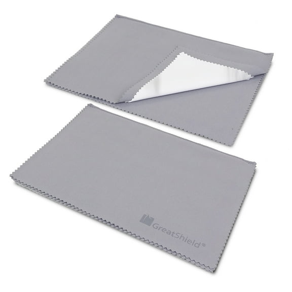 GreatShield Double-Sided Professional Jewelry Cleaning Cloth (2-Pack), 4-Ply Multi-Layer Polishing Cloth 20x28cm, Eco Friendly Pure Cotton for Sterling Silver, Gold, Platinum, Brass, Copper, Diamond
