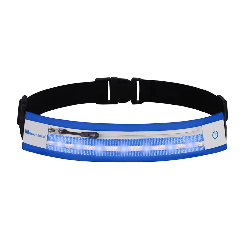 GreatShield LED Running Pouch Belt, GLO Waterproof 3 Way LED Lighting Outdoor Sports Waist