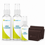 GreatShield Eyeglass Lens Cleaner Spray Kit, 2x 8oz + 2oz Cleaning Solution Bottles + 3x Microfiber Cloths, Streaks and Alcohol Free, Removes Fingerprints, Dust, Oil, for Sunglasses and Cameras