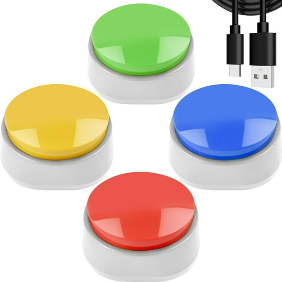 GreatStyler Rechargeable Dog Buttons for Communication Voice Recording Buttons for Pets Cats Dog Training Talking Buttons Sound Button Recordable Answer Buzzer