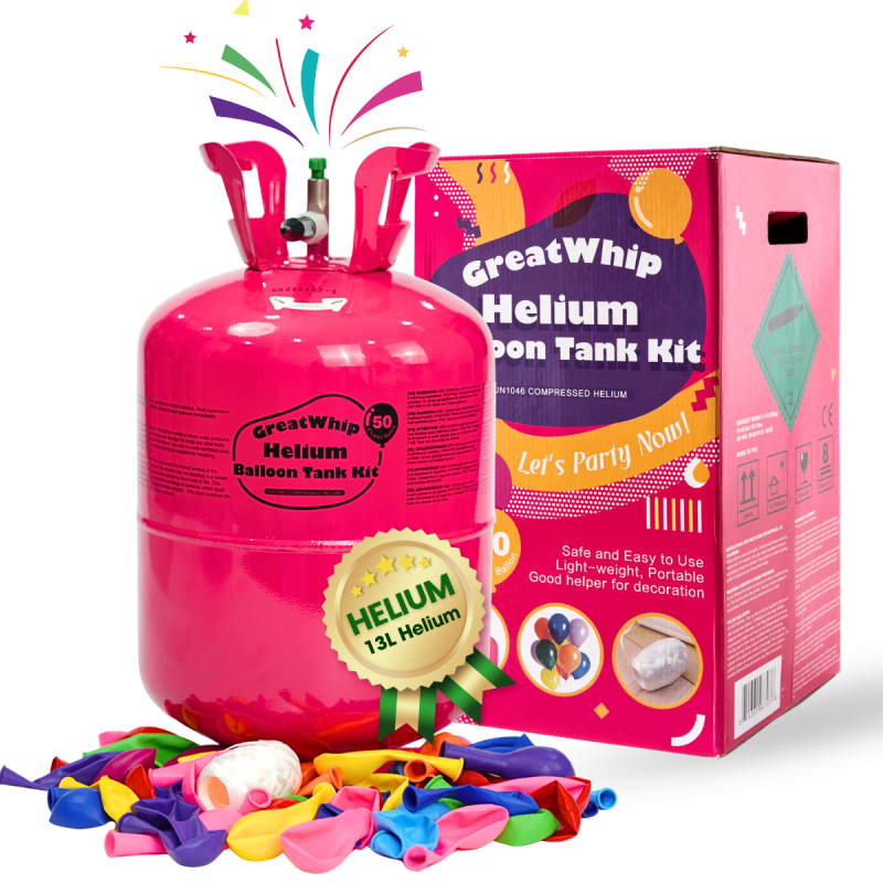 GreatWhip, Helium Tank, 13L, Inflates up to 50 latex balloons GreatWhip, Helium Tank, 13L, Inflates up to 50 latex balloons