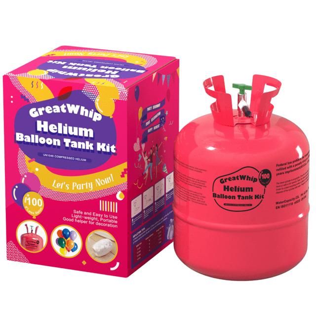 GreatWhip 22L Helium Tank up to 100 Latex (9")Balloons Helium Tank for