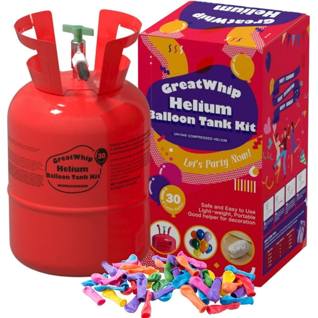 GreatWhip 7L Helium Tank up to 30 Latex Balloons for Balloons at Home
