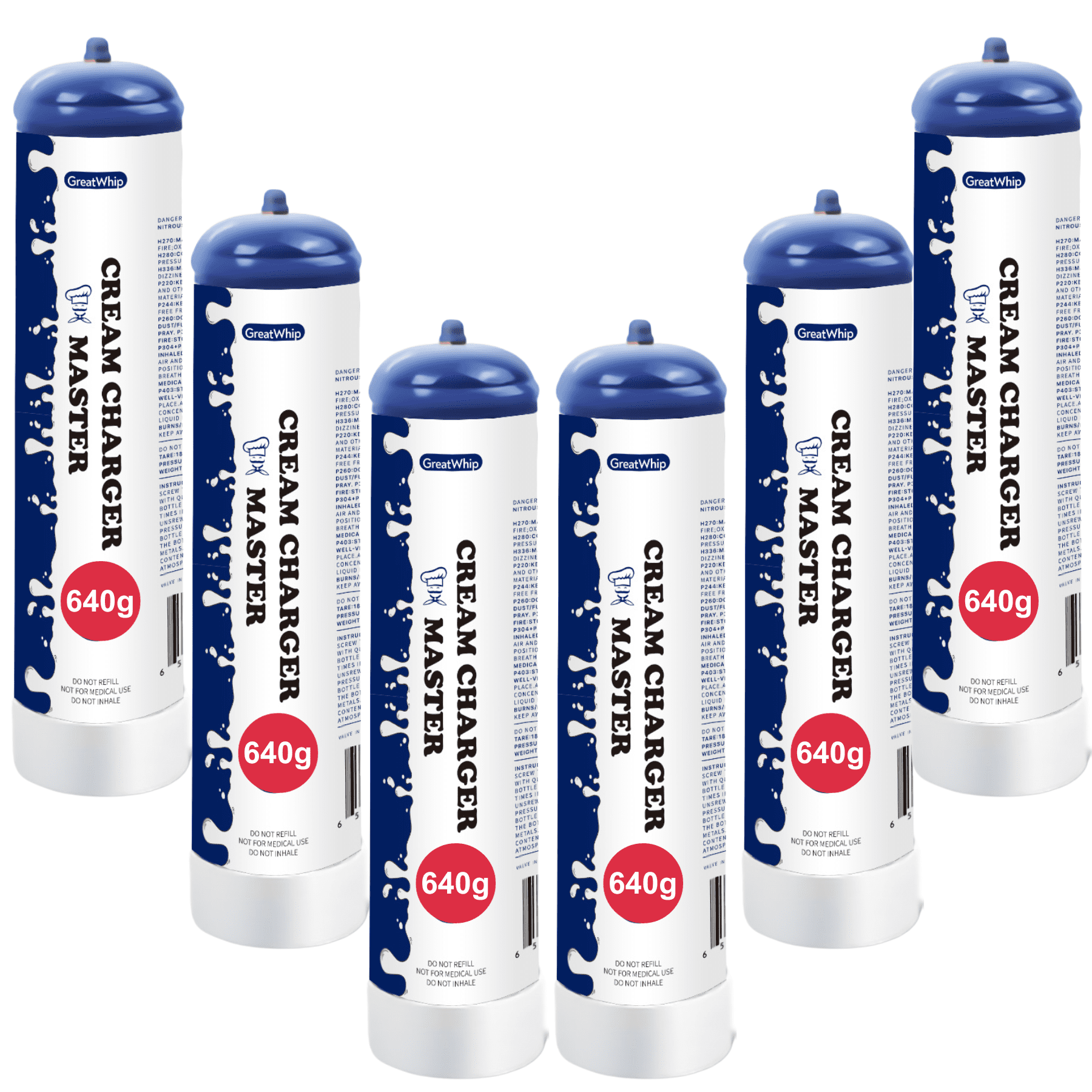 GreatWhip Cream Whipped Chargers 640g/0.95L Pure N2O Nitrous Oxide Tank Compatible with Cream