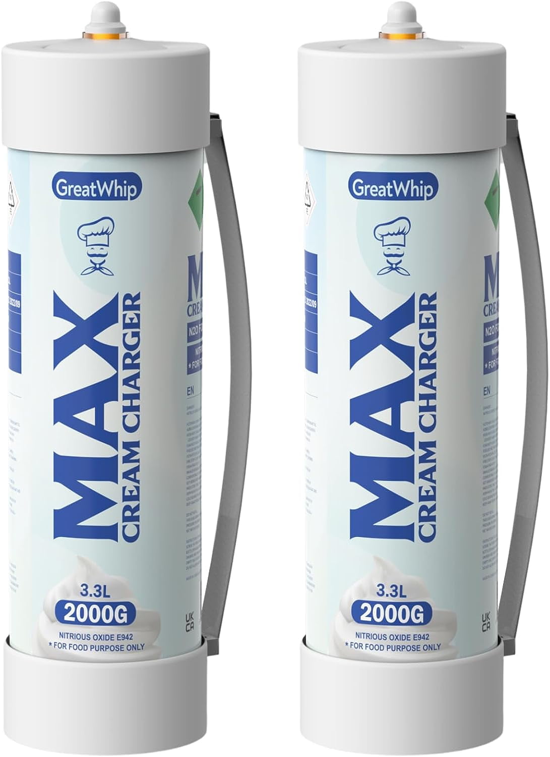 GreatWhip N2O Whipped Cream Chargers 3.3L/2000g Tank Whipped Cream