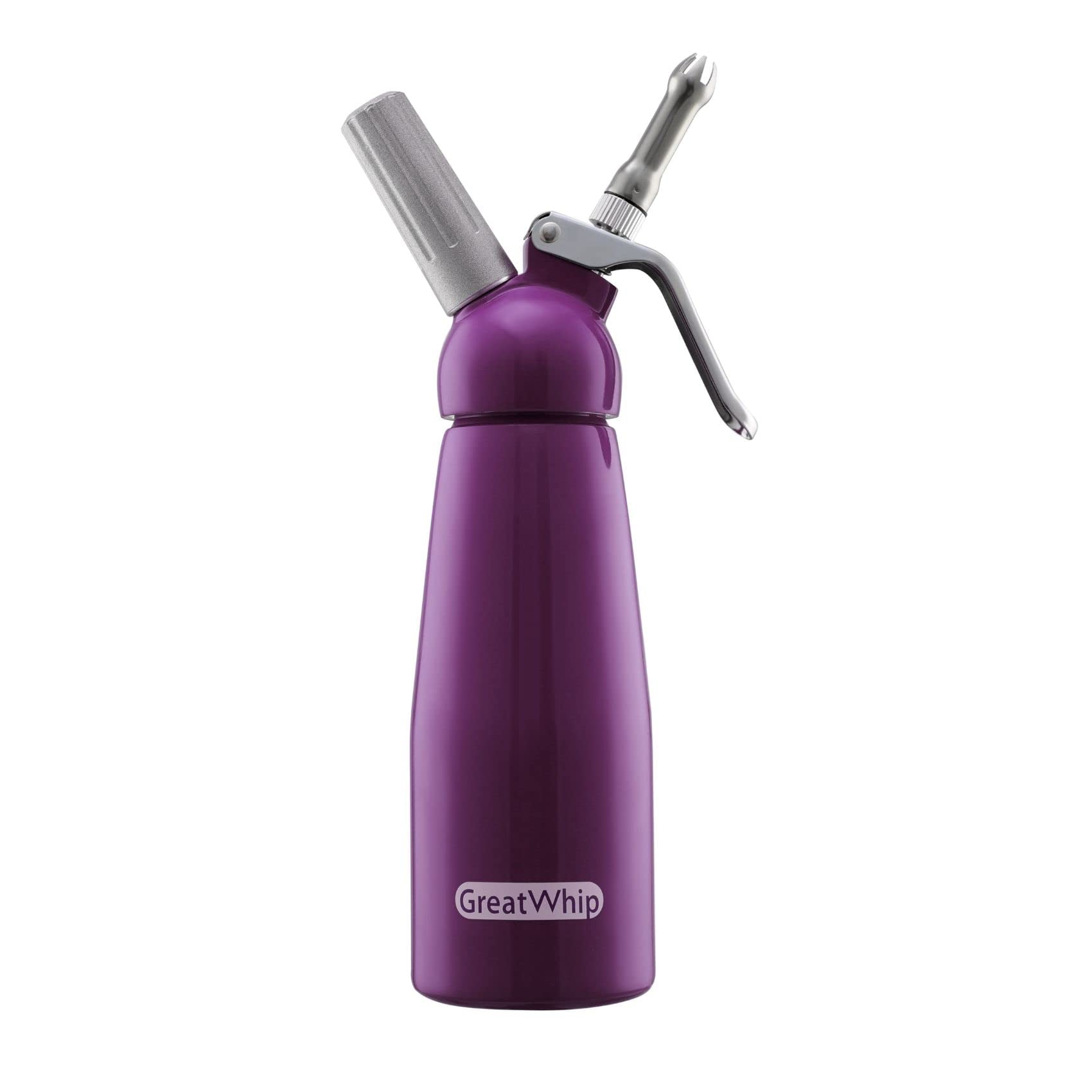 GreatWhip Aluminum Whipped Cream Dispenser, 500ml, 3 Steel Nozzles