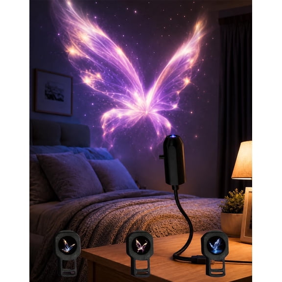 Greatasport Projector, Greatasport Light Galaxy Star Projector Night Light 5D Aurora Nebula Ocean Wave USB Powered Adjustable Colors 360° Rotation Bedroom Home Decor Gift(Butterfly+Ocean)