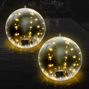 Greatcool Fairy Floating Pool Lights Solar Powered - 14" Inflatable Waterproof Led Glow Balls, Floating Light up Balls for Swimming Pool Party Decorations, Cool Outdoor Decor 2 pack