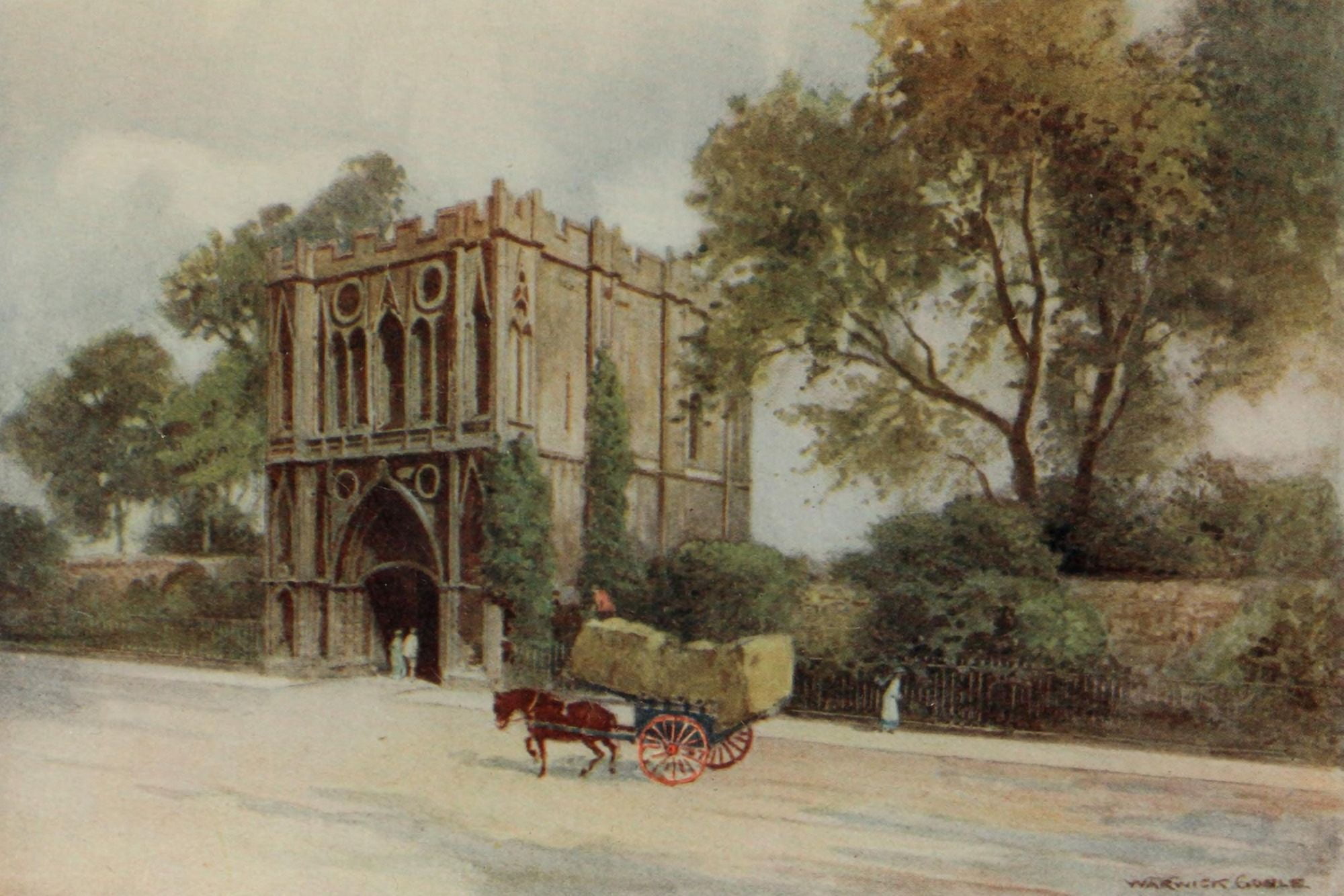 Greater Abbeys of England 1908 Bury St Edmunds Abbey Canvas Art - Warwick Goble (18 x 24)