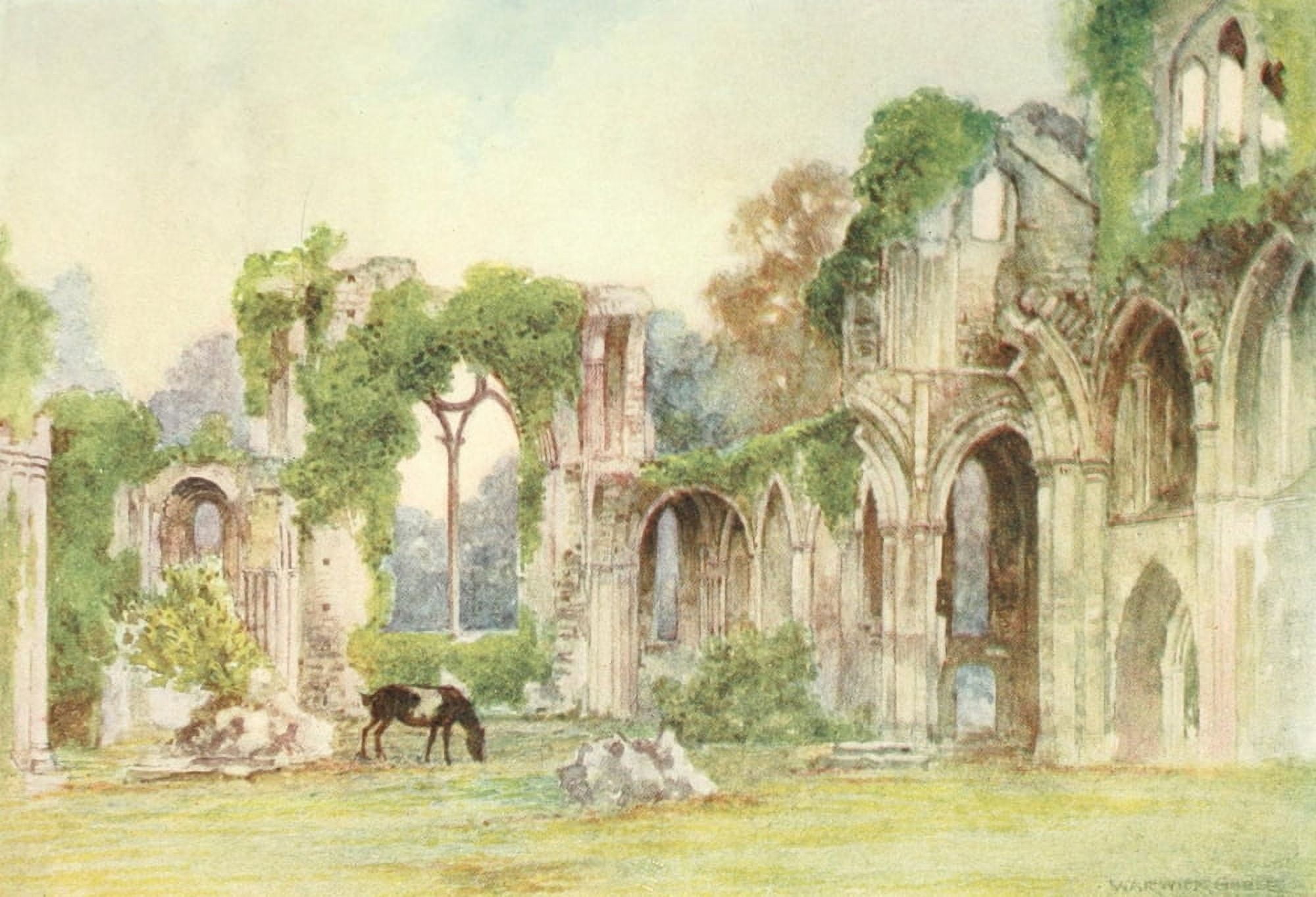 Greater Abbeys of England 1908 Netley Abbey east window Canvas Art - Warwick Goble (18 x 24)