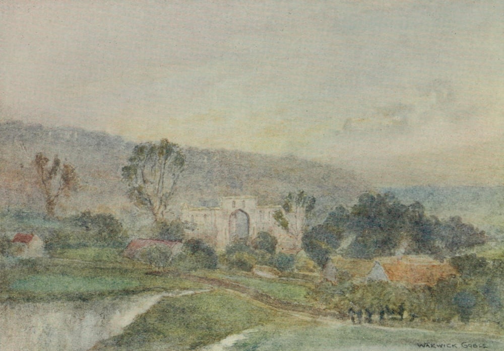 Greater Abbeys of England 1908 Rievaulx Abbey Canvas Art - Warwick Goble (18 x 24)