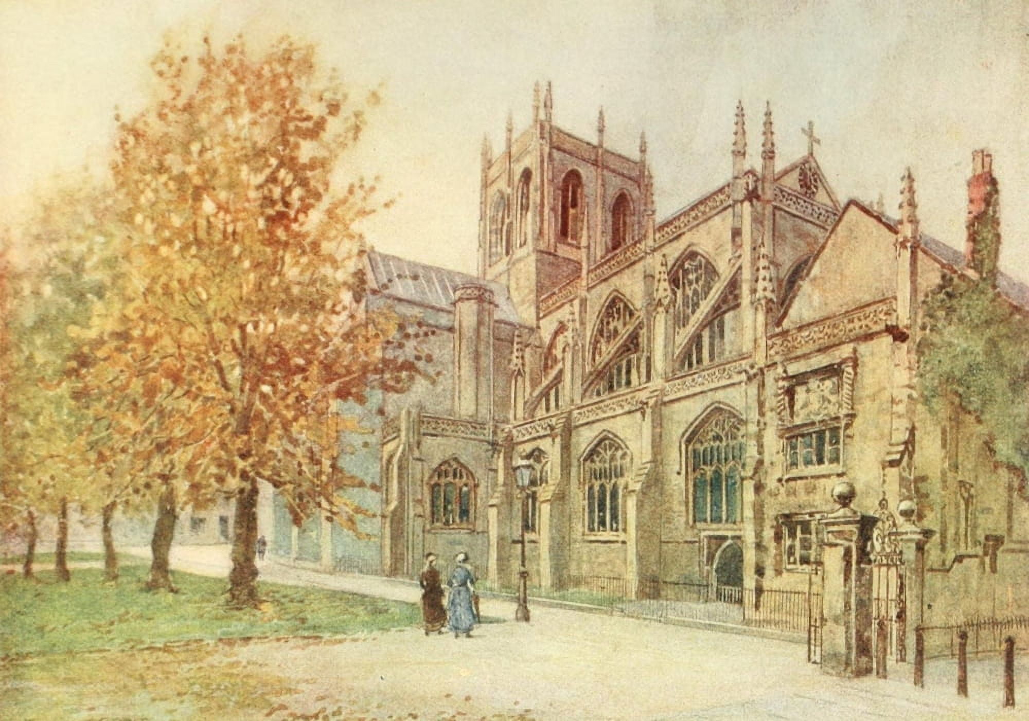 Greater Abbeys of England 1908 Sherborne Abbey Dorset Canvas Art - Warwick Goble (24 x 36)