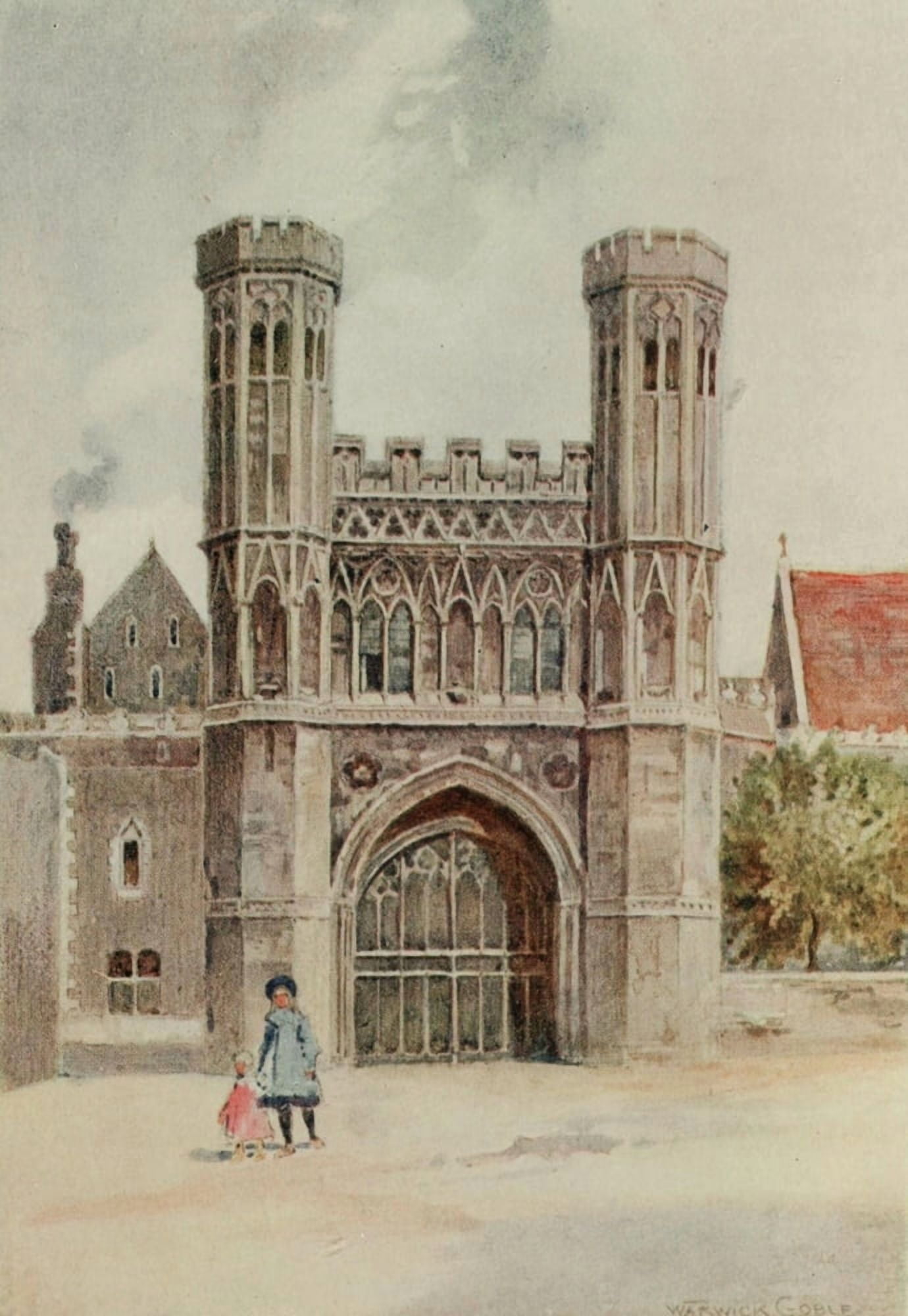 Greater Abbeys of England 1908 St Augustines Canterbury Canvas Art - Warwick Goble (18 x 24)