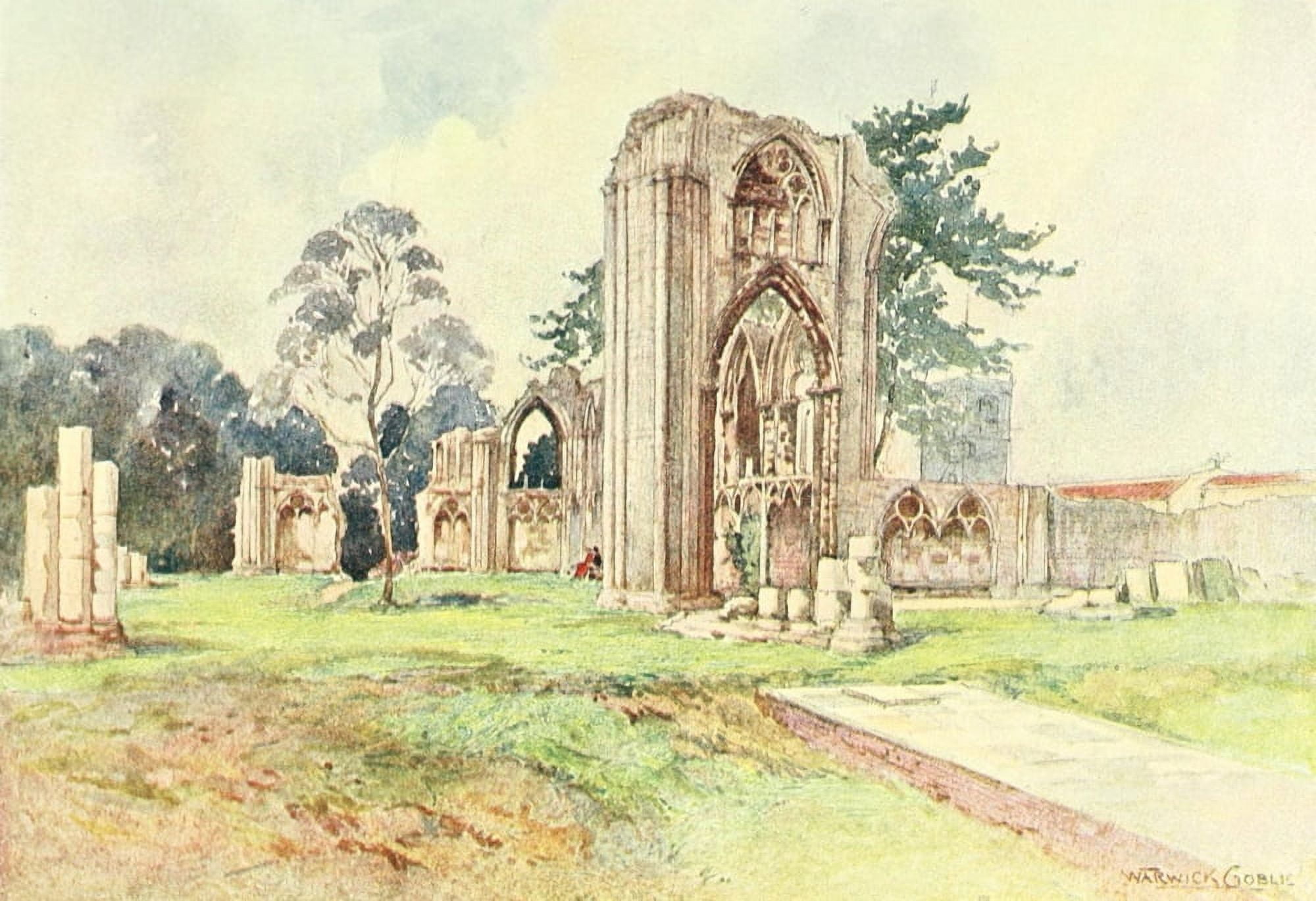 Greater Abbeys of England 1908 St Marys Abbey York Canvas Art - Warwick Goble (24 x 36)