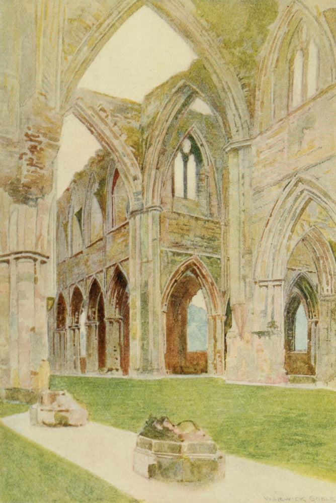 Greater Abbeys of England 1908 Tintern Abbey interior Canvas Art - Warwick Goble (18 x 24)