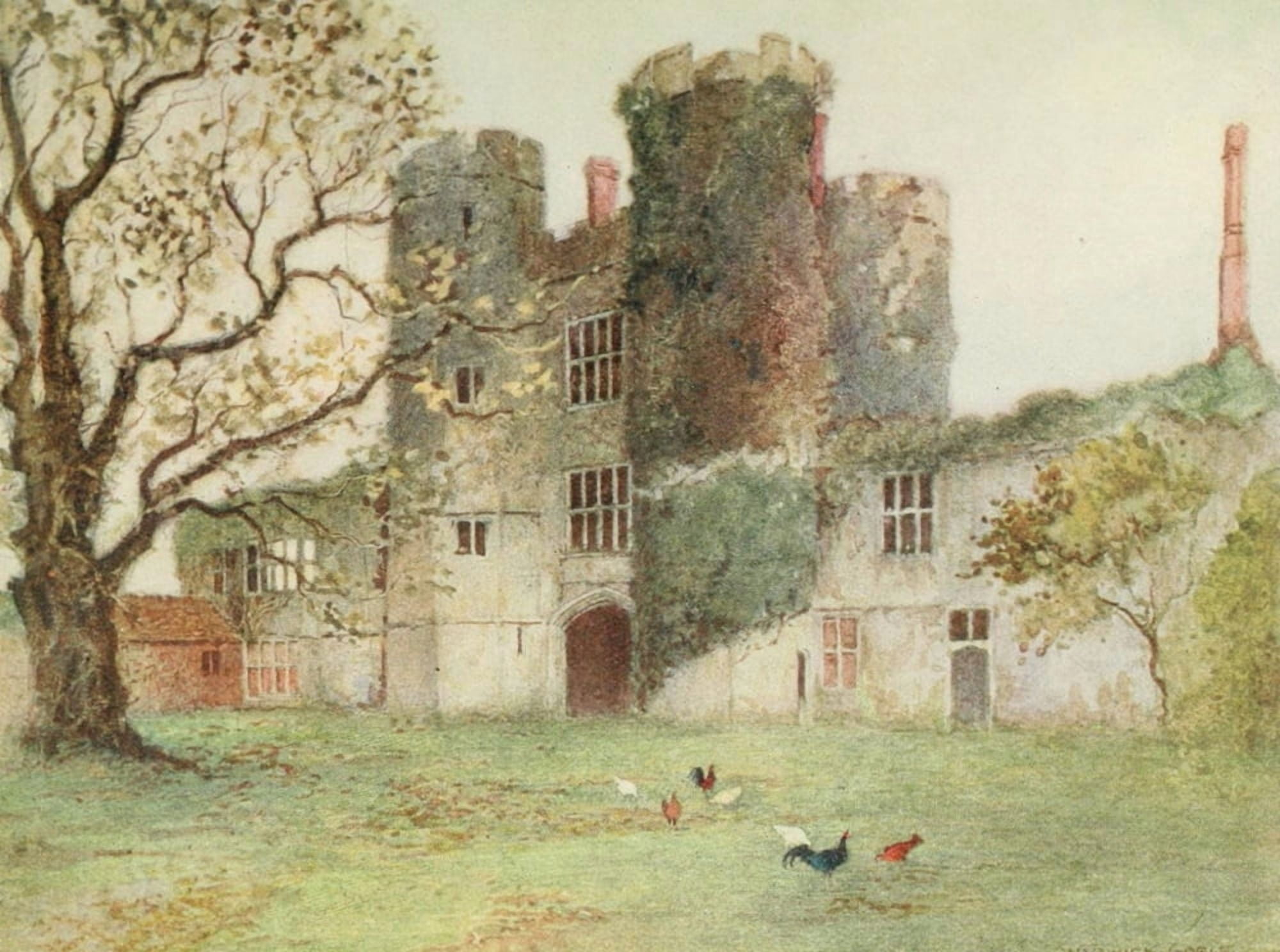 Greater Abbeys of England 1908 Titchfield Abbey Canvas Art - Warwick Goble (24 x 36)