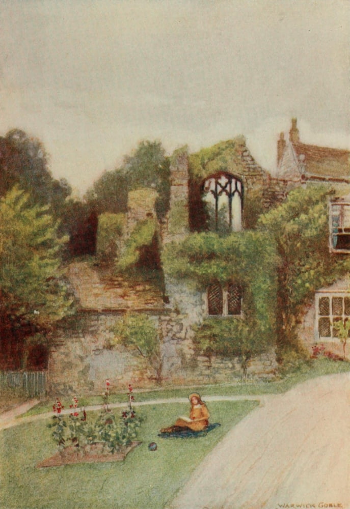Greater Abbeys of England 1908 Whalley Abbey the Abbots house Canvas Art - Warwick Goble (18 x 24)