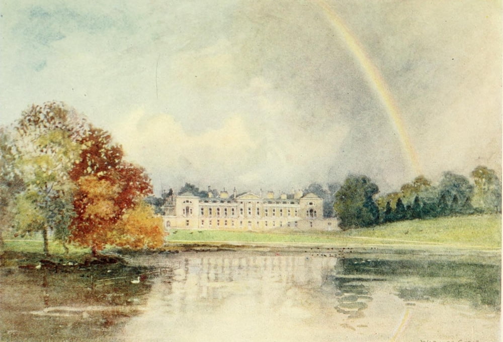 Greater Abbeys of England 1908 Woburn Abbey Canvas Art - Warwick Goble (18 x 24)
