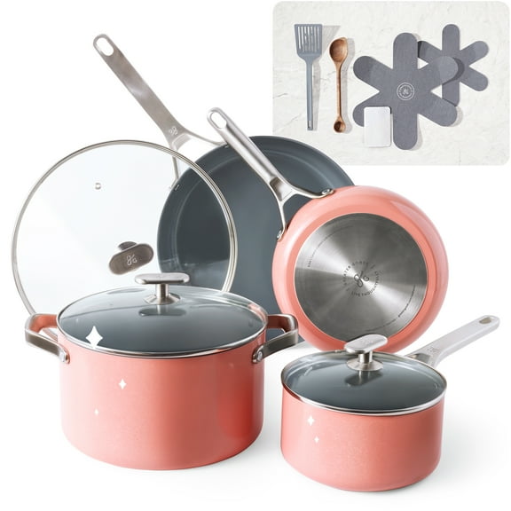 Greater Goods 10 Piece Nonstick Aluminum Cookware Set, Savvy Ceramic