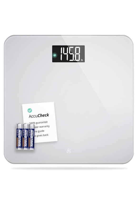 AccuCheck Digital Bathroom Scale, Weight Scale with 400 Lb Capacity, Ash Grey