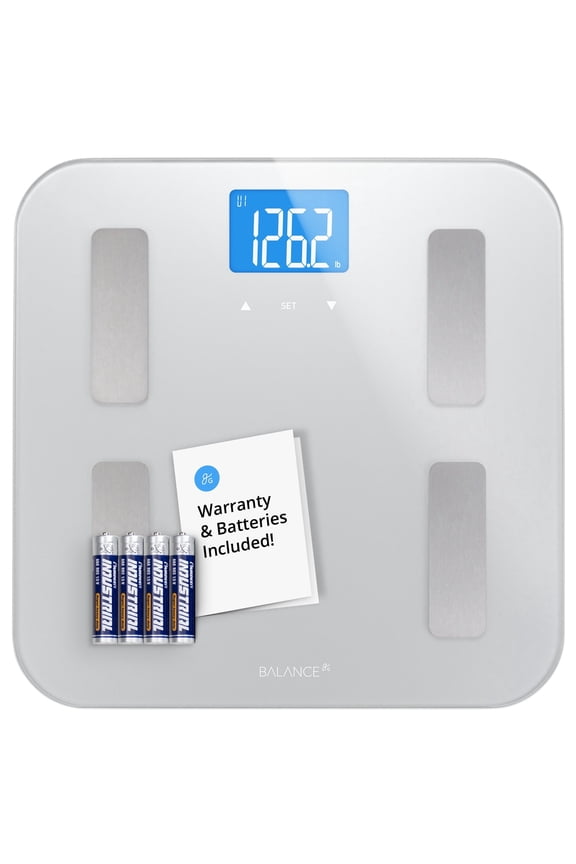Digital Body Fat Scale, Bathroom Scale with Body Composition, BMI, Muscle Mass, Water Weight, 400 lb Capacity, Silver