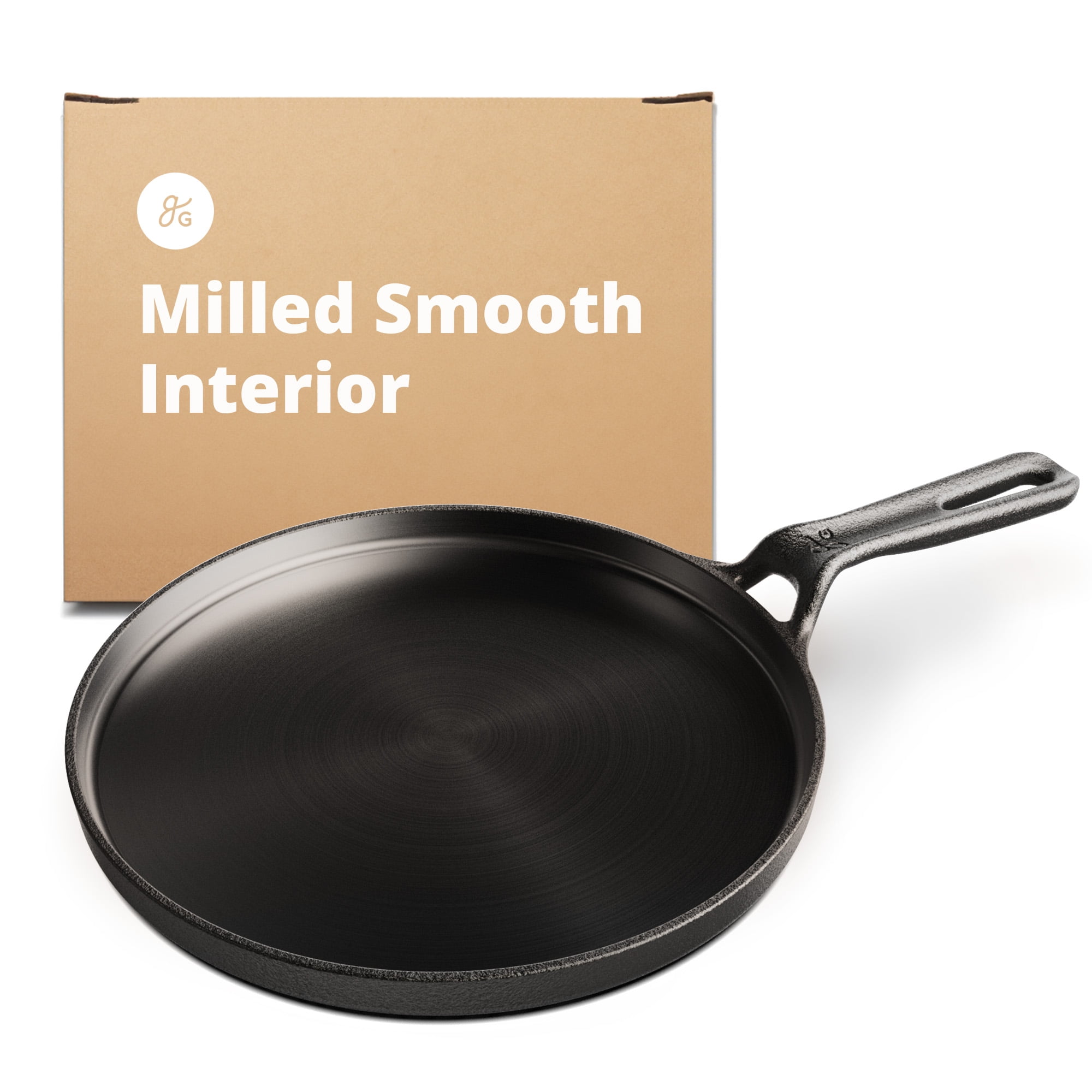 Greater Goods Cast Iron Home Griddle,Pre-Seasoned 10 inch Pan Surface, Black
