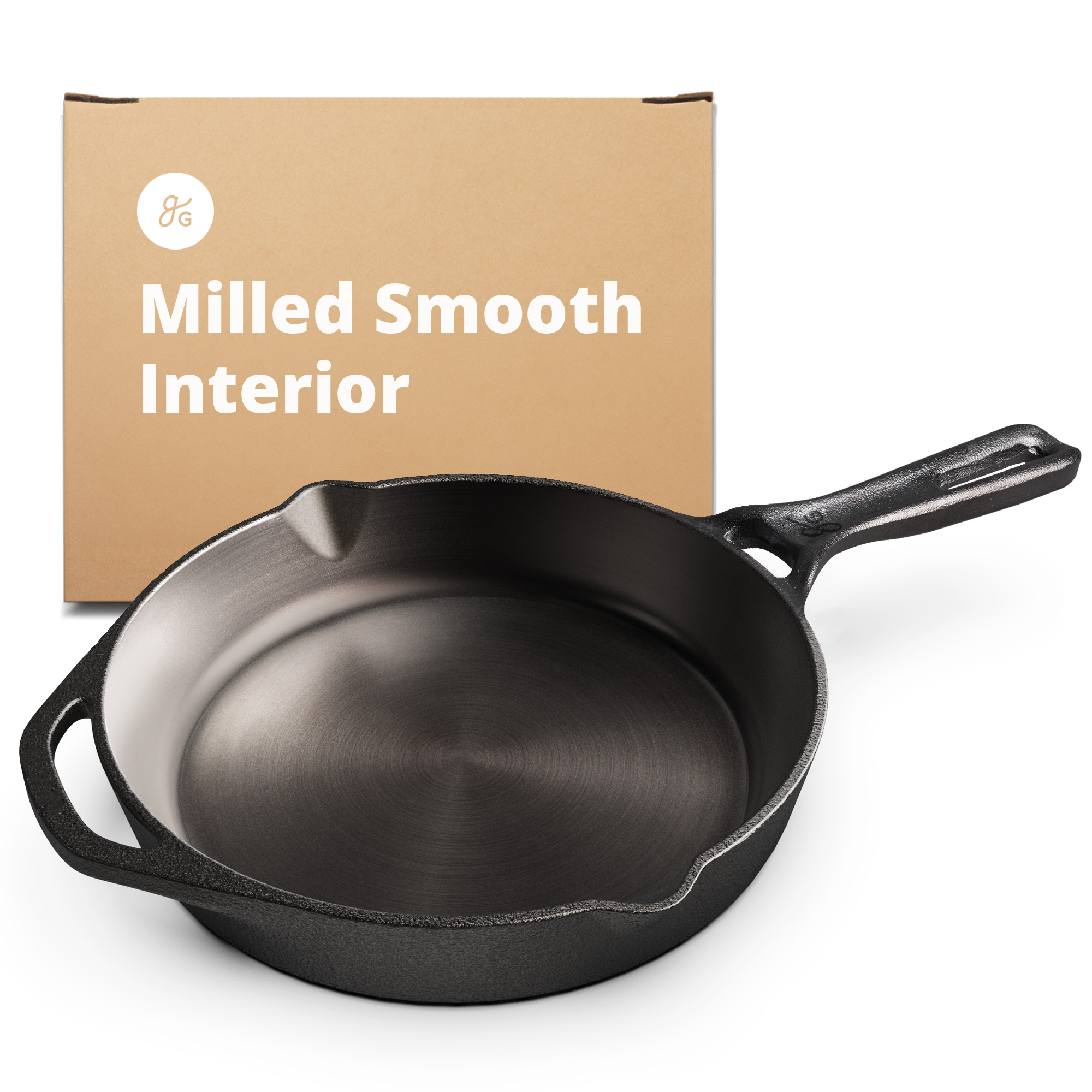 Greater Goods Cast Iron Skillet 10-Inch Pan, Cook Like a Pro with Smooth Milled, Organically Pre-Seasoned Skillet Surface, Designed in St. Louis - image 1 of 7