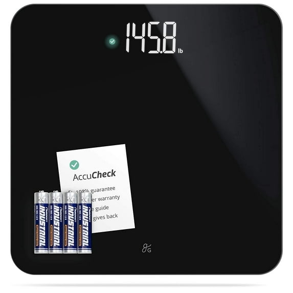 Greater Goods Digital AccuCheck Bathroom Scale, AAA Battery, 400 lbs (Black)
