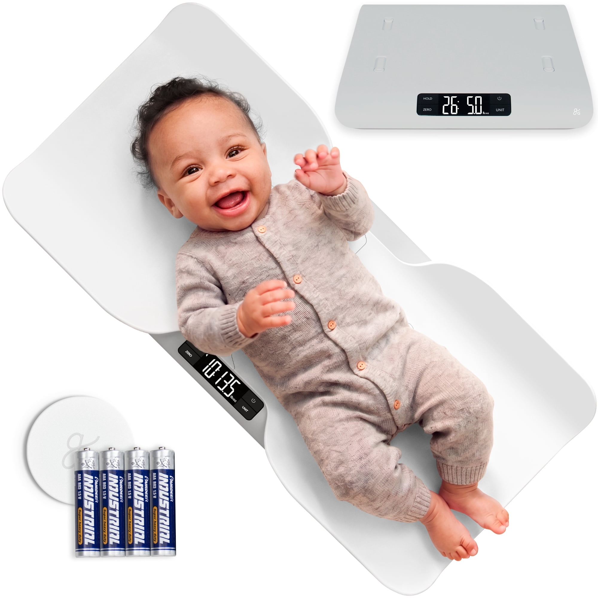 Greater Goods Digital Baby Scale with In-House Algorithm for Wiggly Babies, Infants, and Toddlers